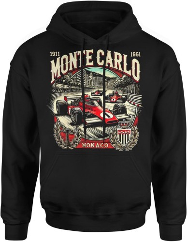 Formula 1 F1 Monaco Vintage Y2k Rajdowa Retro Męska bluza z kapturem czarna 