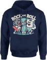 Rock And Roll Męska bluza z kapturem granatowa 