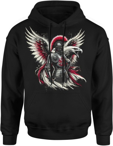 Husaria Orzeł Męska bluza z kapturem czarna 