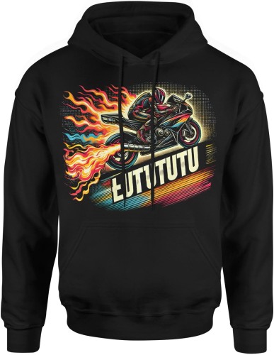 Łutututu ścigacz motor Męska bluza z kapturem czarna 