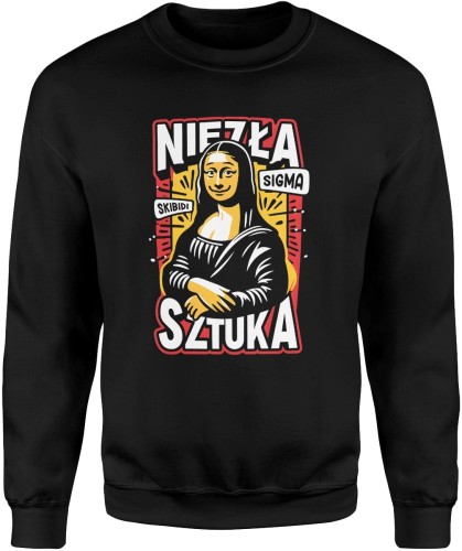 Niezła Sztuka Leonardo Da Vinci Mona Lisa Męska bluza czarna 