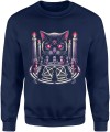 Pentagram Z Kotami Okultystyczna Męska bluza  granatowa 