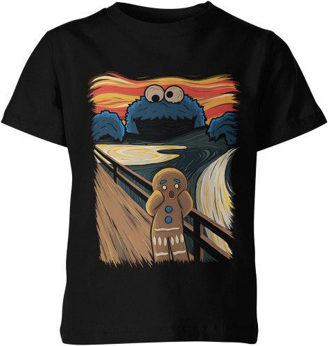 Krzyk Ciasteczkowy Potwór Ciastek Piernik Dziecięca koszulka czarna color:#000000