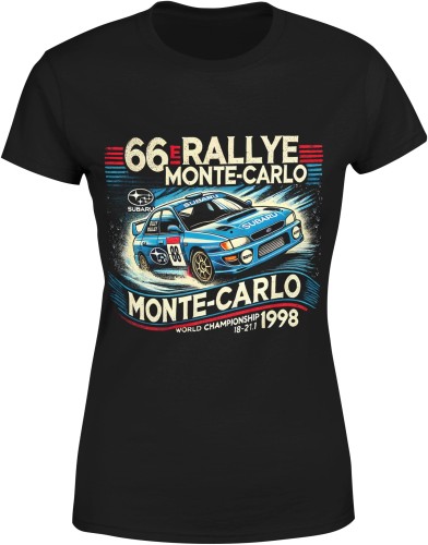 Wrc Subaru Impreza Vintage Y2k Rajdowa Damska koszulka czarna color:#000000