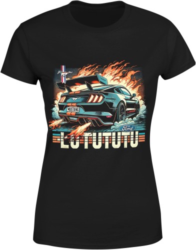 Łutututu Ford Mustang Damska koszulka czarna color:#000000