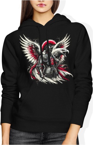 Husaria Orzeł Damska bluza z kapturem czarna color:#000000