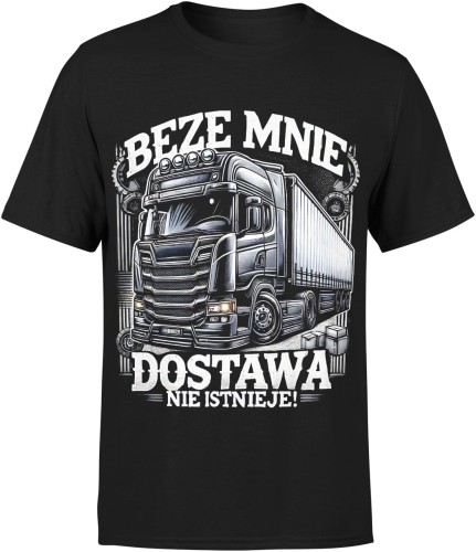 Beze mnie dostawa nie istnieje Męska koszulka czarna 