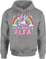 Jednorożec Samiec Alfa Z Koniem Męska bluza z kapturem szara 