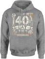 40 lat na oryginalnych częściach narzędzia Męska bluza z kapturem szara 