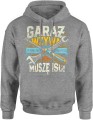 Garaż Wzywa Dzwoni Muszę Iść Męska bluza z kapturem szara 