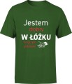 Jestem dobry w łóżku mogę spać godzinami śmieszna Męska koszulka z napisami śmieszny prezent dla chłopaka zielona 