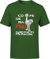 Co mi się na ptaka patrzysz Męska koszulka zielona 