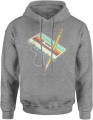 Vintage Retro Lata 80 Kaseta Ołówek Męska bluza z kapturem szara 
