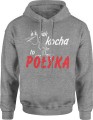 Jak kocha to połyka Męska bluza z kapturem szara 