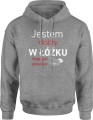 Jestem dobry w łóżku mogę spać godzinami Męska bluza z kapturem szara 