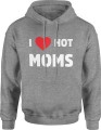 I Love Hot Moms Męska bluza z kapturem szara 