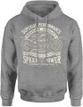 Vintage Retro Motocykl Męska bluza z kapturem szara 