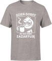 Dzień dobry że tak sobie zażartuję kawa z kawą Męska koszulka  