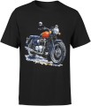Retro czerwony motocykl Męska koszulka 