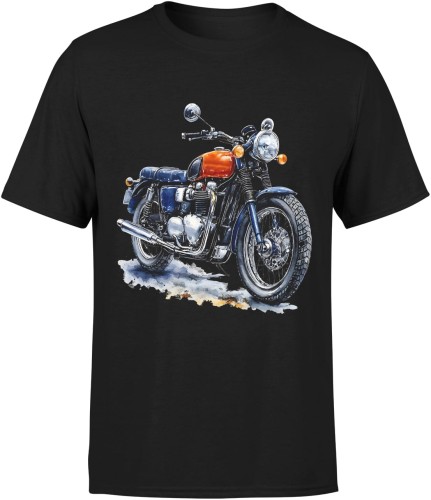 Retro czerwony motocykl Męska koszulka 