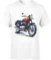 Retro czerwony motocykl Męska koszulka 