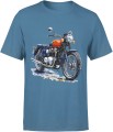 Retro czerwony motocykl Męska koszulka 