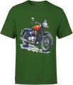 Retro czerwony motocykl Męska koszulka 
