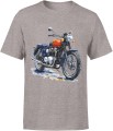 Retro czerwony motocykl Męska koszulka 