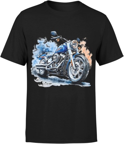 Retro niebieski Chopper Męska koszulka 