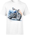 Retro niebieski Chopper Męska koszulka 