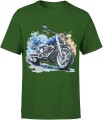 Retro niebieski Chopper Męska koszulka 