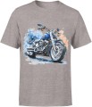Retro niebieski Chopper Męska koszulka 