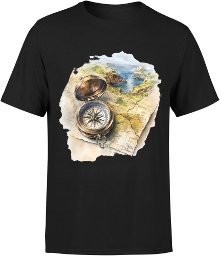 Kompas mapa Męska koszulka 