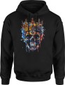 Kolorowa czaszka w koronie Męska bluza z kapturem 