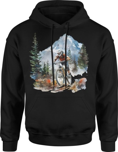 Rowerzysta w górach Męska bluza z kapturem 