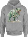 Zielony dinozaur t rex Męska bluza z kapturem  