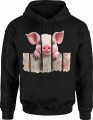 Różowa urocza świnka Męska bluza z kapturem 