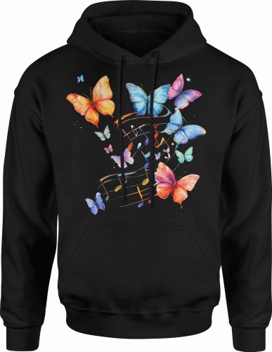 Motyle z nutkami dla muzyka Męska bluza z kapturem 