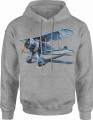 Vintage samolot dla pilota z samolotem Męska bluza z kapturem  
