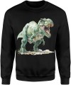 Zielony dinozaur t rex Męska bluza 