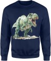 Zielony dinozaur t rex Męska bluza 