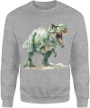 Zielony dinozaur t rex Męska bluza  