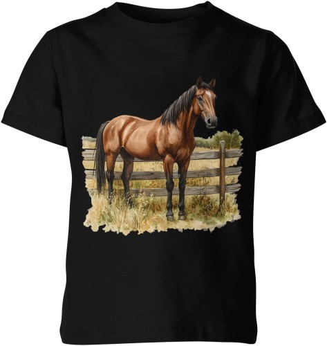 Doskojny brązowy koń Dziecięca koszulka 