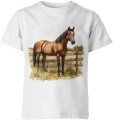 Doskojny brązowy koń Dziecięca koszulka 