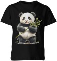 Radosny Miś Panda z bambusem Dziecięca koszulka 
