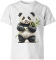 Radosny Miś Panda z bambusem Dziecięca koszulka 