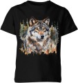 Wilk w lesie styl malowany Dziecięca koszulka 