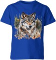Wilk w lesie styl malowany Dziecięca koszulka 