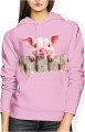 Różowa urocza świnka Damska bluza z kapturem 