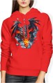 Smok ze smokiem dragon Damska bluza z kapturem 
